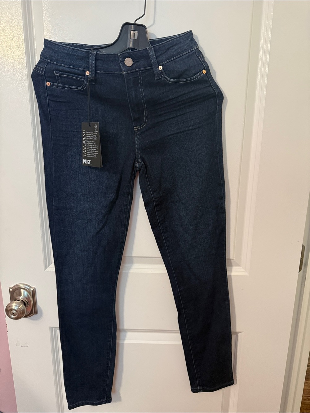 PAIGE Dark Blue Hoxton Ankle Skinny Jeans